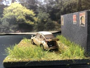  rust painting 1/64 Subaru 360 Showa Retro . scenery old car original work geo llama final product case attaching 
