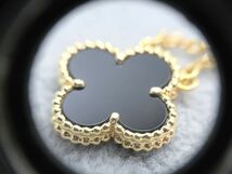 ☆Van Cleef&Arpels ヴァンクリーフ＆アーペル ヴィンテージ アルハンブラ オニキス K18YG Au750 オニキス ネックレス VCARA45800 中古☆_画像8