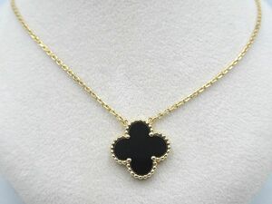 *Van Cleef&Arpels Van Cleef & Arpels Vintage aru рукоятка bla оникс K18YG Au750 оникс колье VCARA45800 б/у *