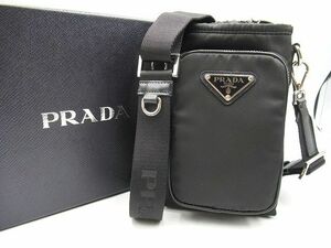 * прекрасный товар PRADA Prada Re-Nylon сумка на плечо смартфон кейс нейлон черный чёрный смартфон плечо Mini сумка мужской 2ZH155