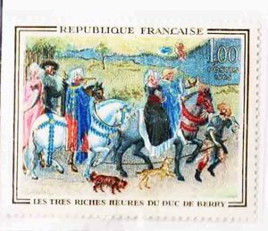 （７３８）外国切手・フランス美術・１９６５年細密画・ベリイ侯爵の祈祷書