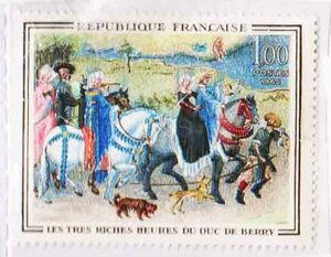 （７６１）外国切手・フランス美術・１９６５年細密画・ベリイ侯爵の祈祷書