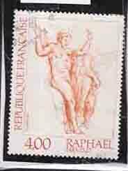 （５２０）外国切手・フランス・美術・１９８３年ラフアエルのデツサン