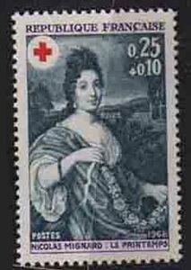 （２７３）外国切手・フランス・赤十字２種未使用・１９６３年ミニヤール画・春・秋
