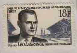 （２９３）外国切手・フランス・２種未使用・１９５７年ユニバーシア大会の創始者・１２０円