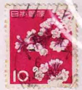 （０５０）日本切手・１０円桜・機械印大阪中央４１年