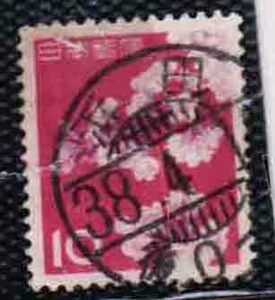 （５６０）日本切手・１０円桜・浜田３６年￥右下灰紫色消えエラー