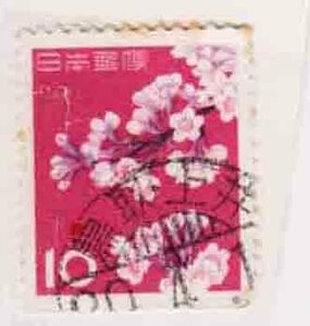 （５６５）日本切手・１０円桜・鳥取・上井・右下灰紫色消えエラー