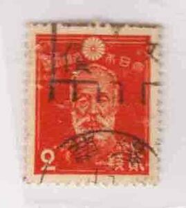 （５９５）日本切手・のぎ２銭・機械けし・右書き浅草１５年