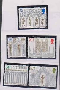 （４７９)外国切手・英国・１９８９年・クリスマス５種未使用