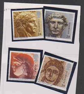 （４８４)外国切手・英国・１９９３年・ローマ期の英国４種未使用