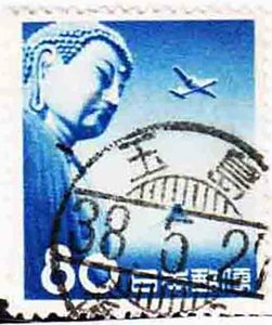 （５８１）日本切手・８０円大仏済み・玉島３８年