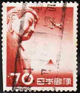 （５８９）日本切手・７０円大仏航空・松戸駅前３４年