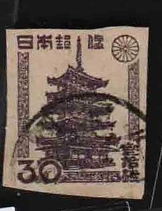 （０３４）日本切手・３０銭五重の塔済み・分類１６・国名左書き・８００円
