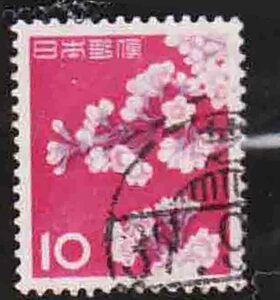 （５９６）日本切手・１０円桜・定常変種GⅠB７８右上赤点