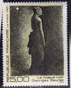 （７０２）外国切手・フランス美術・１９９１年スラ画・黒いリボン