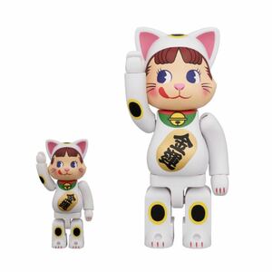 不二家 ファミリータウン 当選品 NY@BRICK 招き猫 ペコちゃん 400% 100% ベアブリック BE@RBRICK 