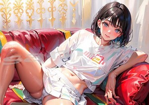 【高画質】A4サイズ アート ポスター イラスト AI美女 美少女 女性 美人 グラビア インテリア コスプレ セクシー kk-168