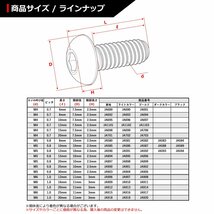 M5×12mm P0.8 64チタン合金 トラスヘッド 六角穴付き ボタンボルト ブラック 車/バイク/自転車 ドレスアップ 1個 JA594_画像2