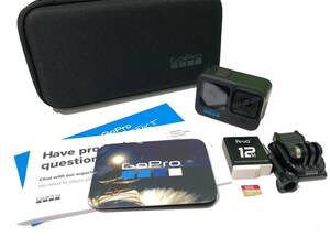 【F1282AY】GoPro ゴープロ HERO 10 BLACK 本体 動作確認済み 現状品 microSD128GB バッテリー ケース 付き 一部品紛失有