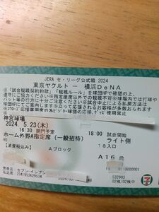 東京ヤクルトスワローズ 横浜DeNAベイスターズ 外野指定席招待券1枚 5月23日 ②