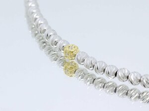 1円～　SJX　エス　ジェイ　エックス GOLD GLITTER NECKLACE L　ゴールド グリッター ネックレス L 5ZN0043 K18WG/YG ダイヤ　中古A