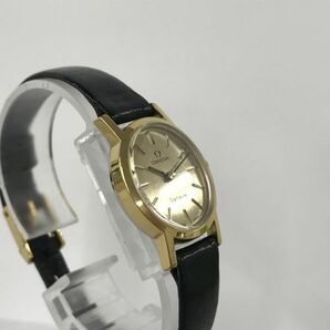 H220-CH2-400◎ OMEGA オメガ Geneve ジュネーブ レディース 手巻き 稼働 ラウンド ゴールド文字盤 の画像5