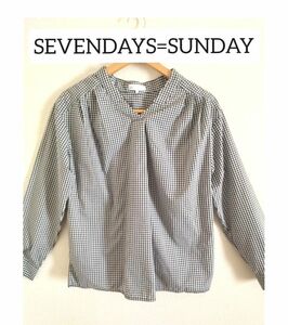 【SEVENDAYS=SUNDAY】セブンデイズサンデイ　 長袖シャツ　ギンガムチェック　レディーストップス　Mサイズ