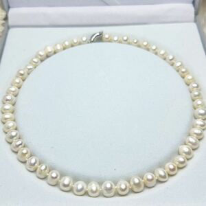 本真珠ネックレス9mm 天然パールネックレス42cm Pearl jewelry necklace