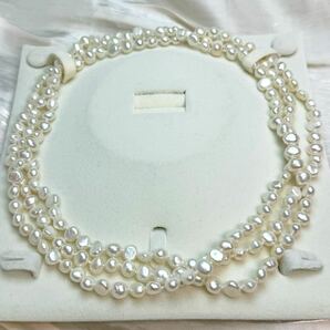 綺麗！芥子真珠ネックレス5mm 天然パールネックレス 130cm pearl jewelry 宝石 ジュエリー の画像4