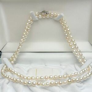 本真珠ネックレス82cm 天然パールネックレス　留め具SILVER刻印あり 5mm冠婚葬祭 艷やか本真珠 