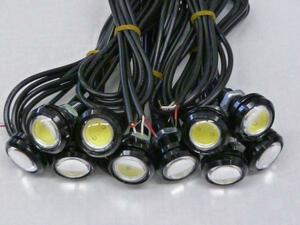 LEDデイライト 埋め込みタイプ ホワイト 3chip COB 12V Φ22.3mm 【10個】 ブラック イーグルアイ スポットライト
