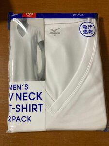 ミズノ Vネック半袖インナーシャツ(2枚組) メンズ サイズM ホワイト