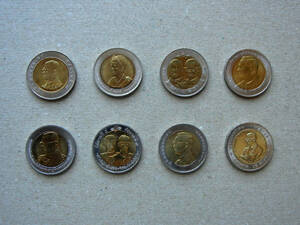 タイ王国 10Baht硬貨　バイメタル貨 ８種類 　