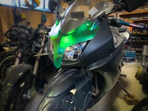 NINJA250R　08～12年　単眼を二眼に！　アイラインカウル　カスタム　エアロ　FRP 未塗装　