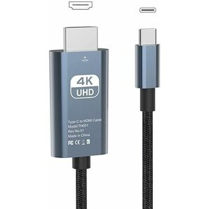 VAVIICLO 高耐久ナイロン USB Type C HDMI 変換 ケーブル【4K@60Hz】2M接続ケーブル Thunderbolt3 タイプC to hdmi