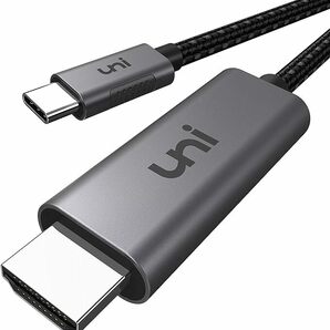 HDMI USB Type-C 変換ケーブル【4K 60Hz 1.8M】uniAccessories タイプC HDMI 変換アダプタ Thunderbolt 3/4対応 ナイロン iPhone 15 Pro