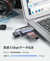 SDカードリーダー USB 3.0 uniAccessories Type-C 2-in-1カードリーダー SD/TF同時読み書き OTG対応 高速転送 iMac、PC、_画像5