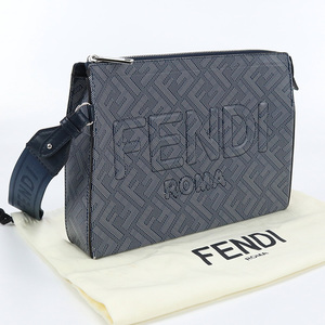 中古良品フェンディFENDI フェンディ ローマ クラッチバッグ レザー 7VA564 AP1B F1L7Q ネイビー系　 ランク：A us-2 メンズ