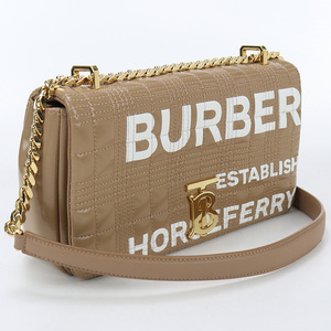 中古良品バーバリーBURBERRY チェーンショルダーバッグ ブランド 8031617 キャメル ランク：A us-2 レディース