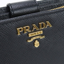 中古良品プラダPRADA サフィアーノレザー 二つ折り財布 ブランド 1ML018 QWA F0002 ブラック ランク：A us-2 レディース_画像6