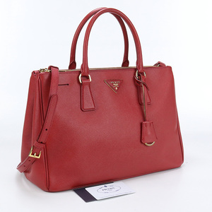 中古プラダPRADA ガレリア 2WAYトートバッグ サフィアーノ BN2274 レッド ランク：AB us-2 ショルダー レディース