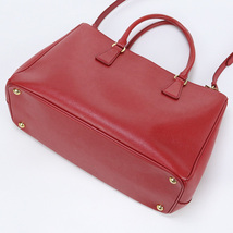 中古プラダPRADA ガレリア 2WAYトートバッグ サフィアーノ BN2274 レッド ランク：AB us-2 ショルダー レディース_画像2