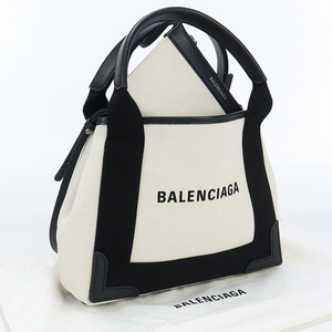  б/у хороший товар Balenciaga BALENCIAGA темно-синий бегемот sXS парусина 390346 2HH3N 9260 оттенок белого разряд :A us-2