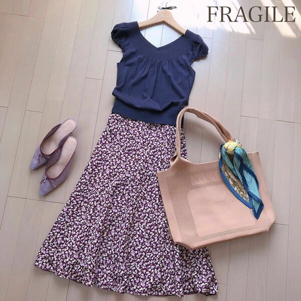 FRAGILE くすみ紫綺麗め夏ニット ジャスグリッティー アンタイトル