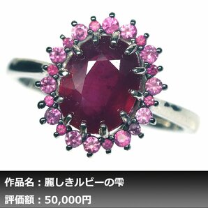 【1円新品】イケゾエガレ｜6.00ct 天然ピジョンブラッドルビー&サファイア K14WG仕上リング 17号｜作家モノ｜本物保証｜NGL鑑別対応の画像1