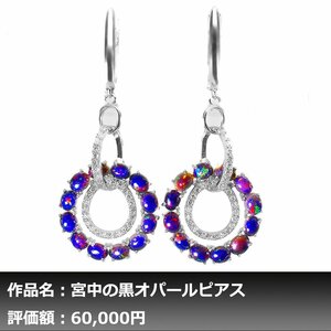 [ free shipping ]ikezoe galet l5.00ct natural black opal diamond K14WG finish earrings l genuine article guarantee l author mono lNGL. another correspondence 