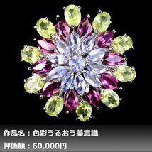 【送料無料】イケゾエガレ｜5.50ct 天然ペリドット&ガーネット&タンザナイト K14WG仕上リング 16号｜作家モノ｜本物保証｜NGL鑑別対応_画像1