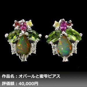 [1 jpy new goods ]ikezoe galet l2.00ct natural opal & sapphire & garnet & Chrome K14WG finish earrings l author mono l genuine article guarantee l day ... another correspondence 