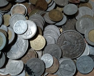 [ монета . суммировать комплект ] зарубежный монета / монета / Франция / America / Испания / Thai / Малайзия / Япония / China / Taiwan / Hong Kong старая монета / вне ./ примерно 1 kilo и больше 